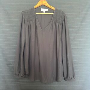 Laurie Felt Blouse Women's L Black Poly Lightweight Long Sleeve Pullover